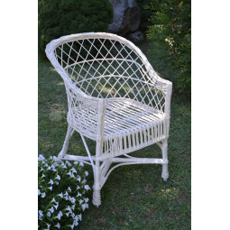 Scaun de grădină din rattan de culoare albă