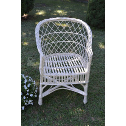 Scaun de grădină din rattan de culoare albă