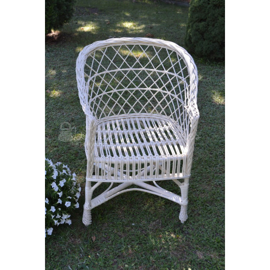 Scaun de grădină din rattan de culoare albă