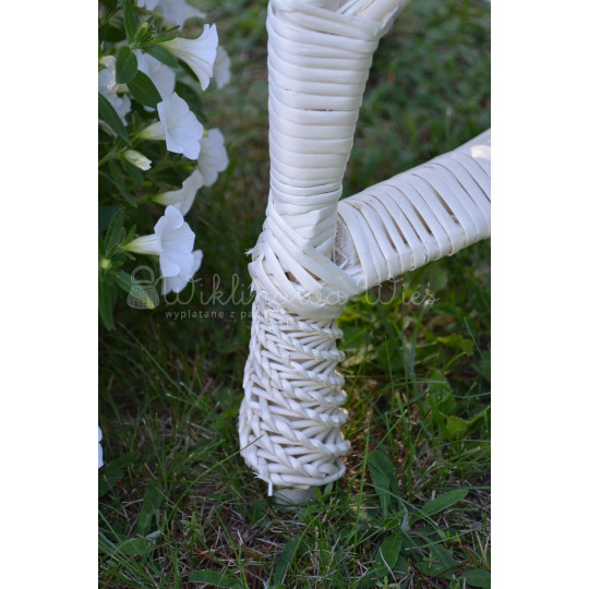 Scaun de grădină din rattan de culoare albă