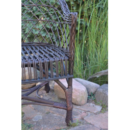 Scaun de grădină din răchită de culoare maro închis