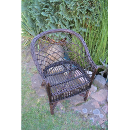 Scaun de grădină din răchită de culoare maro închis