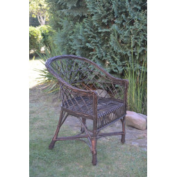 Scaun de grădină din răchită de culoare maro închis