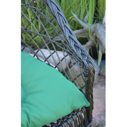 Scaun de grădină din rattan WENGE cu pernă verde