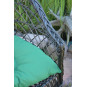 Scaun de grădină din rattan WENGE cu pernă verde