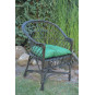 Scaun de grădină din rattan WENGE cu pernă verde
