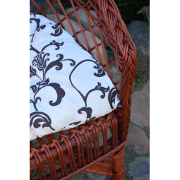 Scaun de grădină cu cireșe, cu pernă albă cu model