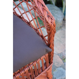 Scaun de grădină din vișin cu pernă maro