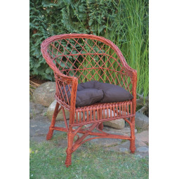 Scaun de grădină din vișin cu pernă maro