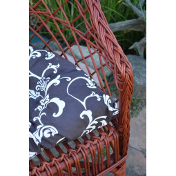 Scaun de grădină din cireș cu perne maro cu model