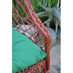 Scaun de grădină din cireșe cu pernă verde