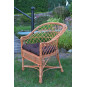 Scaun de grădină din ratan natural, cu pernuță maro