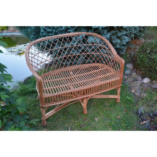 Canapea de grădină din rattan natural