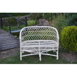 Sofa din ratan alb pentru grădină