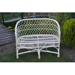 Sofa din ratan alb pentru grădină