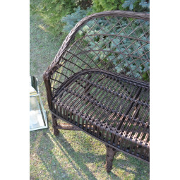 Canapea din ratan de culoare maro pentru grădină