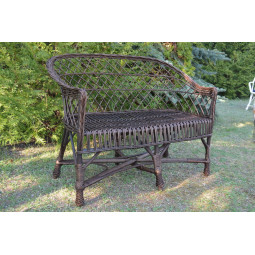 Canapea din ratan de culoare maro pentru grădină