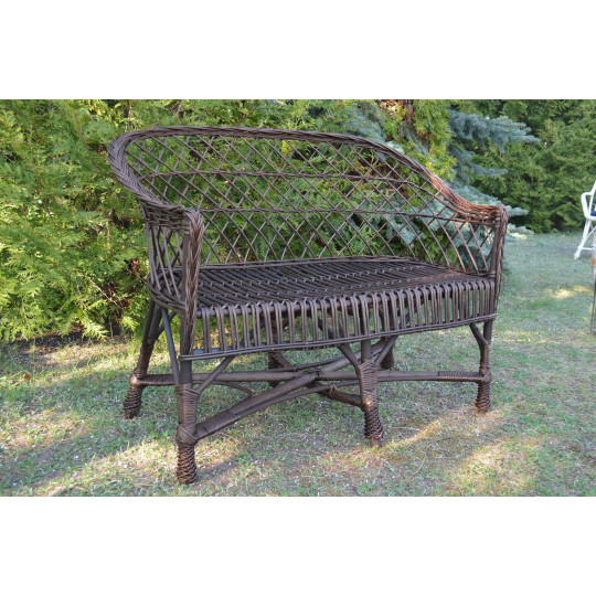 Canapea din ratan de culoare maro pentru grădină