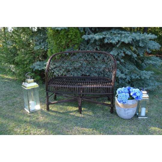 Canapea din ratan de culoare maro pentru grădină