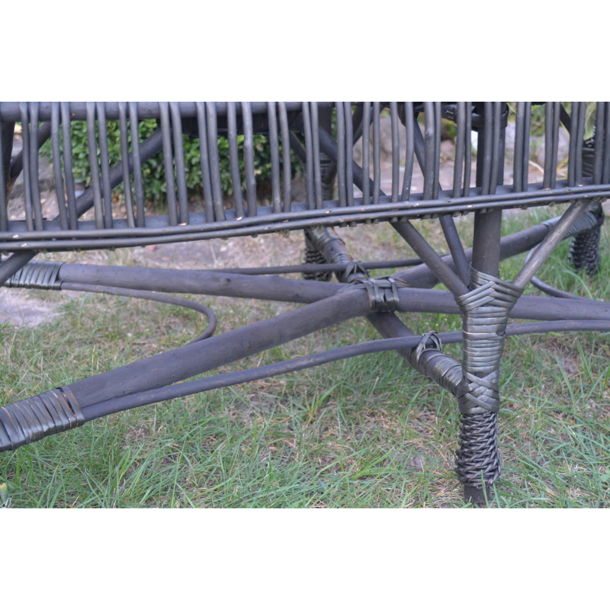 Divan din răchită pentru grădină, culoare WENGE