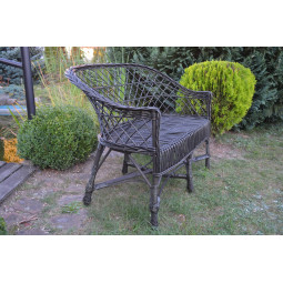 Divan din răchită pentru grădină, culoare WENGE