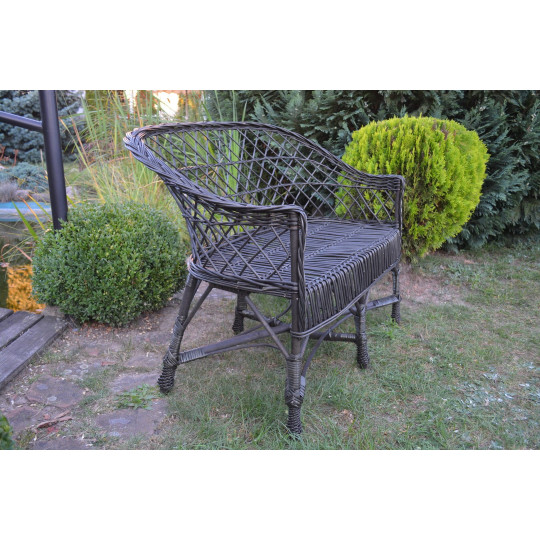 Divan din răchită pentru grădină, culoare WENGE