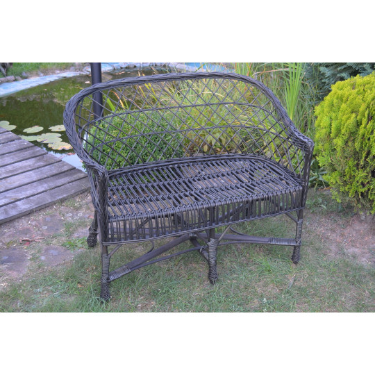 Divan din răchită pentru grădină, culoare WENGE