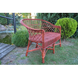 Canapea de grădină din ratan, vișină