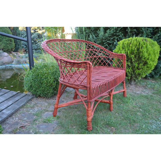 Canapea de grădină din ratan, vișină