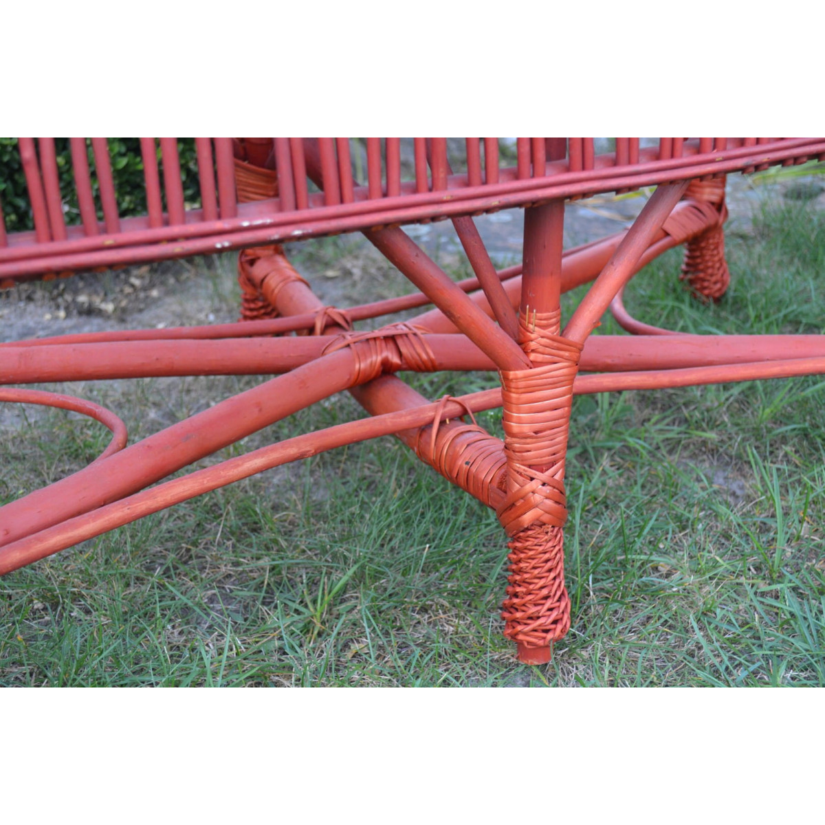 Canapea de grădină din ratan, vișină