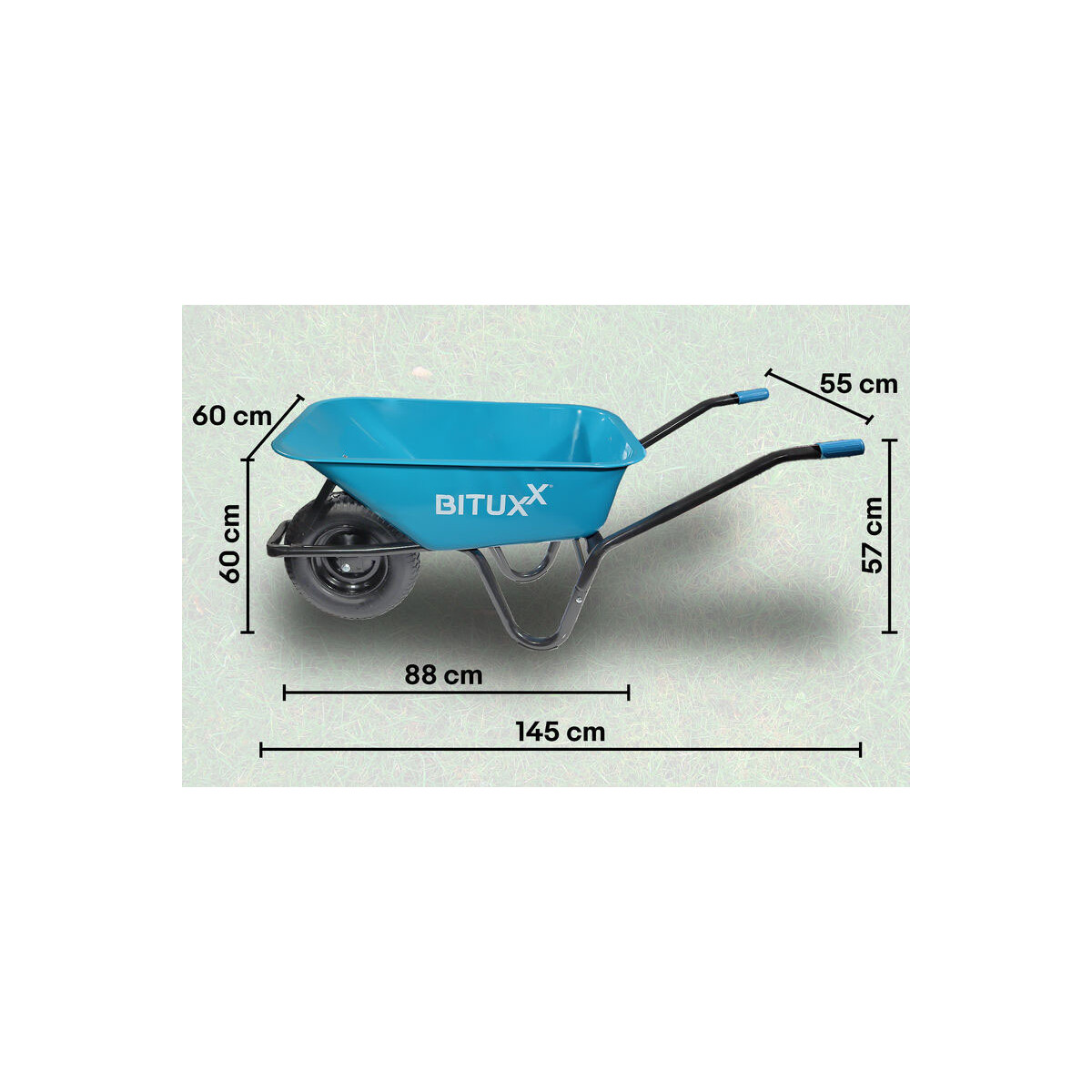 Roabă de grădină de culoare albastră 250 kg, 100L