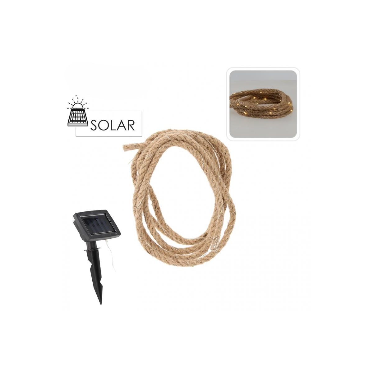 Ghirlandă solară de grădină, 1 + 3m, 35 LED, alb cald