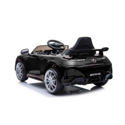 Mașinu electrică pentru copii de calitate Mercedes GTR, de culoare neagră.