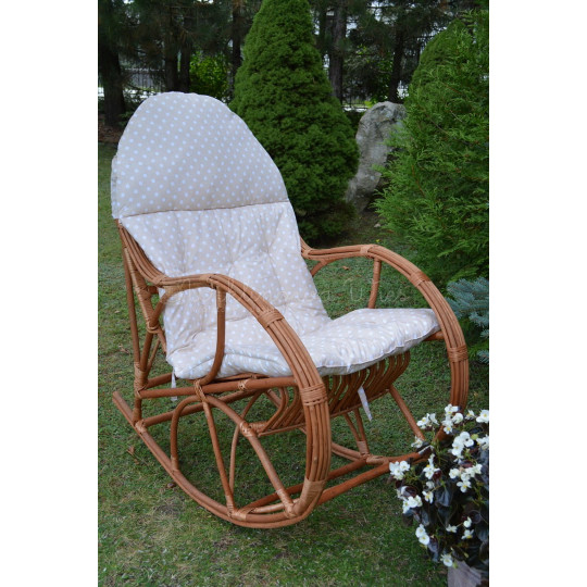 Scaun de balansoar de grădină KING II cu pernă de culoare bej deschis