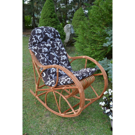 Scaunul de grădină suspendat KING II cu pernă de culoare maro cu model