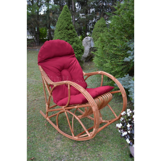 Scaunul de grădină suspendat KING II cu pernă burgundă