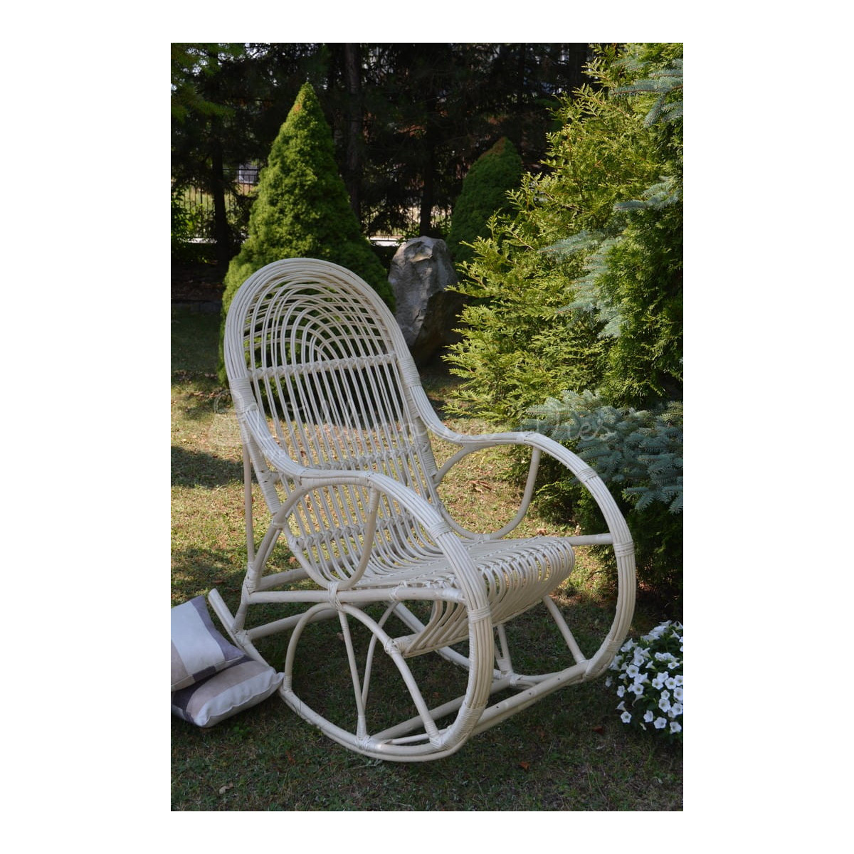 Scaun suspendat de grădină alb KING