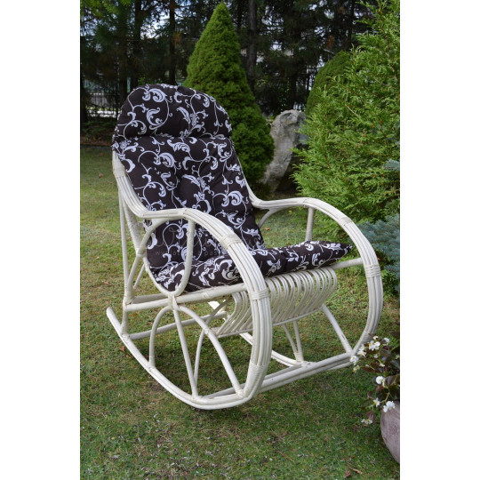 Scaunul suspendat pentru grădină KING cu perne maro cu model