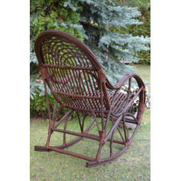 Fotoliu suspendată din ratan de culoare maro închis pentru grădină