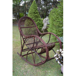 Fotoliu suspendată din ratan de culoare maro închis pentru grădină