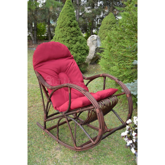 Scaun de grădină suspendat cu pernuță roșie