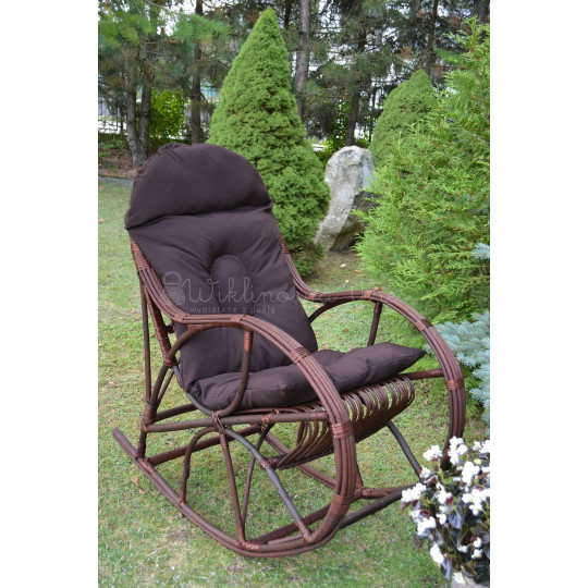 Scaun de grădină suspendat închis, cu perne maro