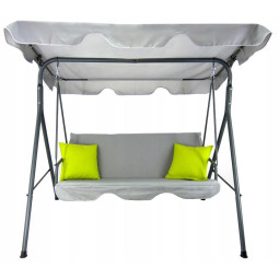 Hamac de grădină gri cu perne galbene 170 x 110 x 153 cm