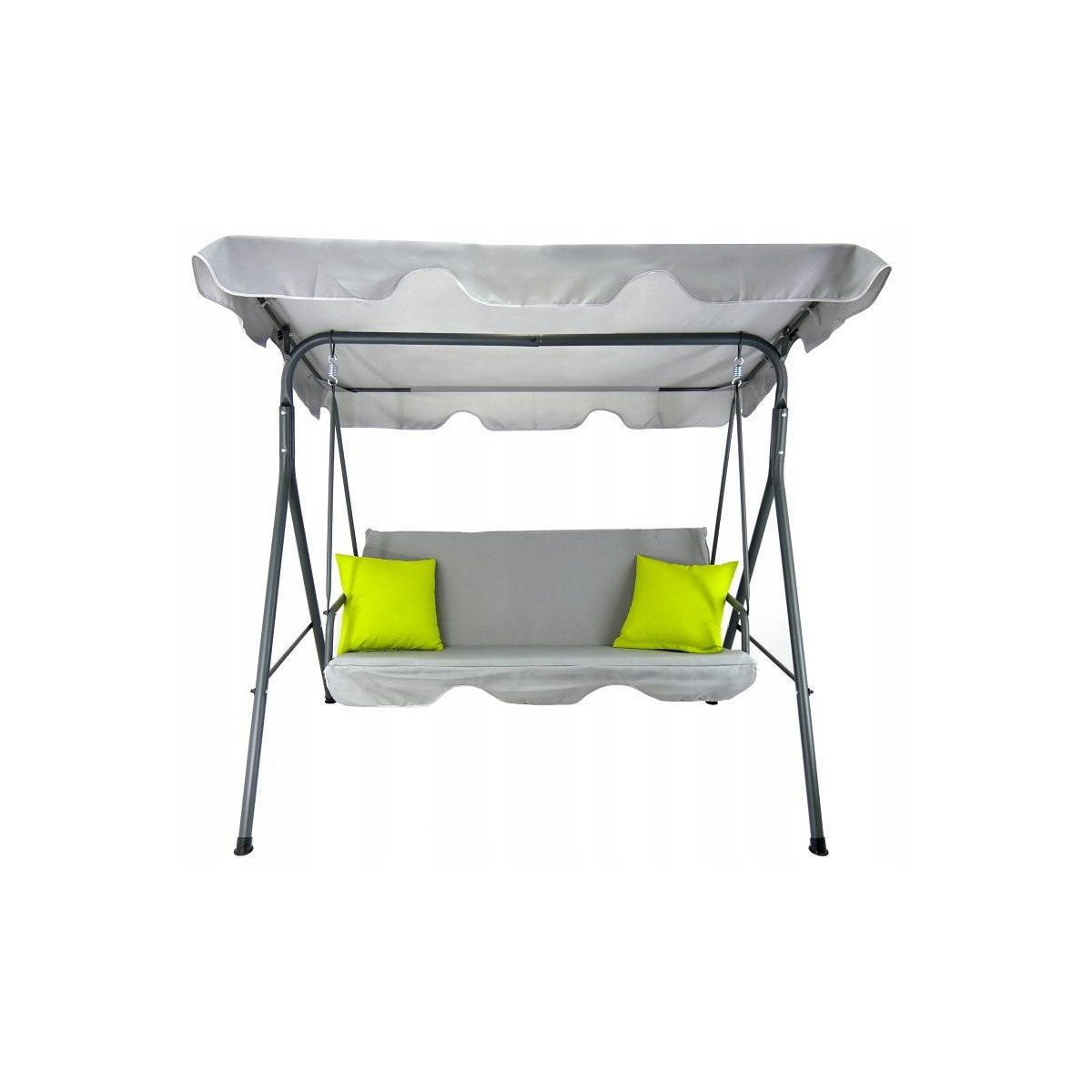 Hamac de grădină gri cu perne galbene 170 x 110 x 153 cm