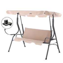 Hamac de grădină de culoare bej închis 170 x 110 x 153 cm