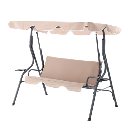 Hamac de grădină de culoare bej închis 170 x 110 x 153 cm
