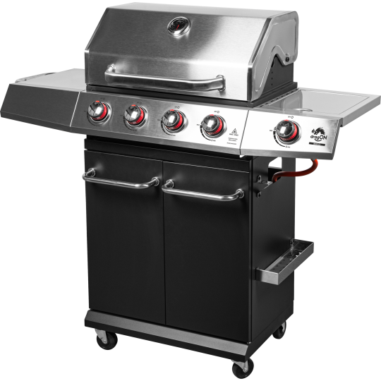 Grătar pe gaz dragON BBQ101, 11,7 kW, negru-silver