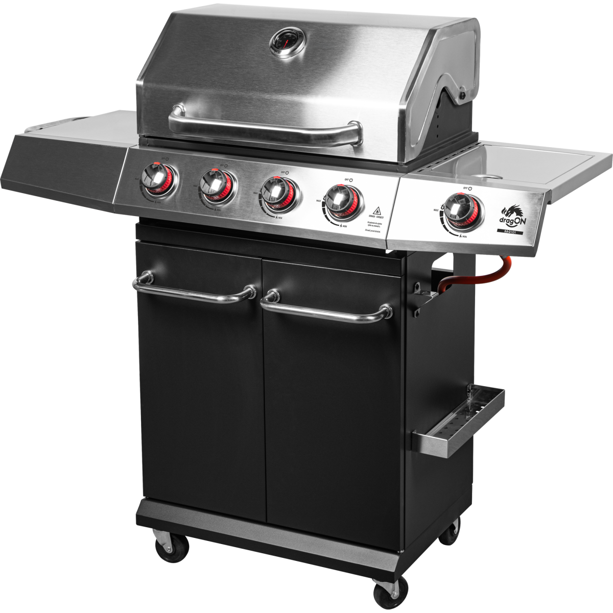 Grătar pe gaz dragON BBQ101, 11,7 kW, negru-silver