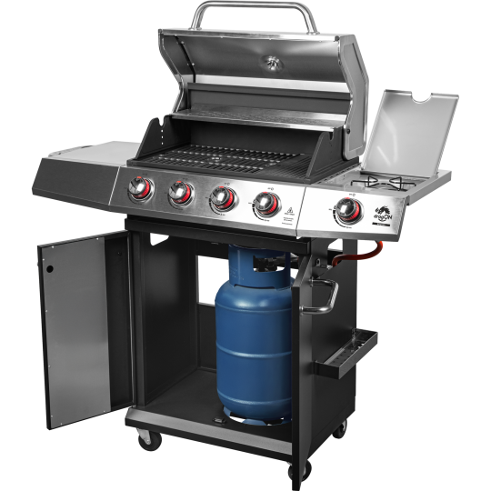 Grătar pe gaz dragON BBQ101, 11,7 kW, negru-silver