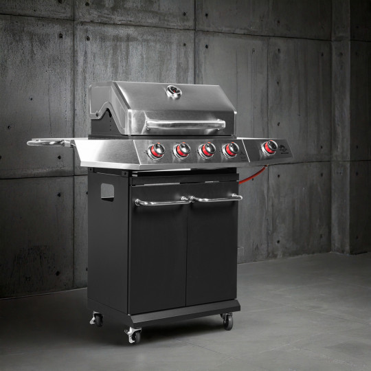 Grătar pe gaz dragON BBQ101, 11,7 kW, negru-silver